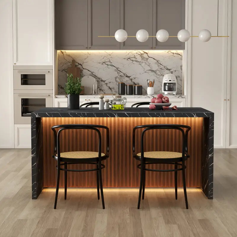 63" Marble Style Dining Table 4-6 Person Imitation (Chairs NOT Included)