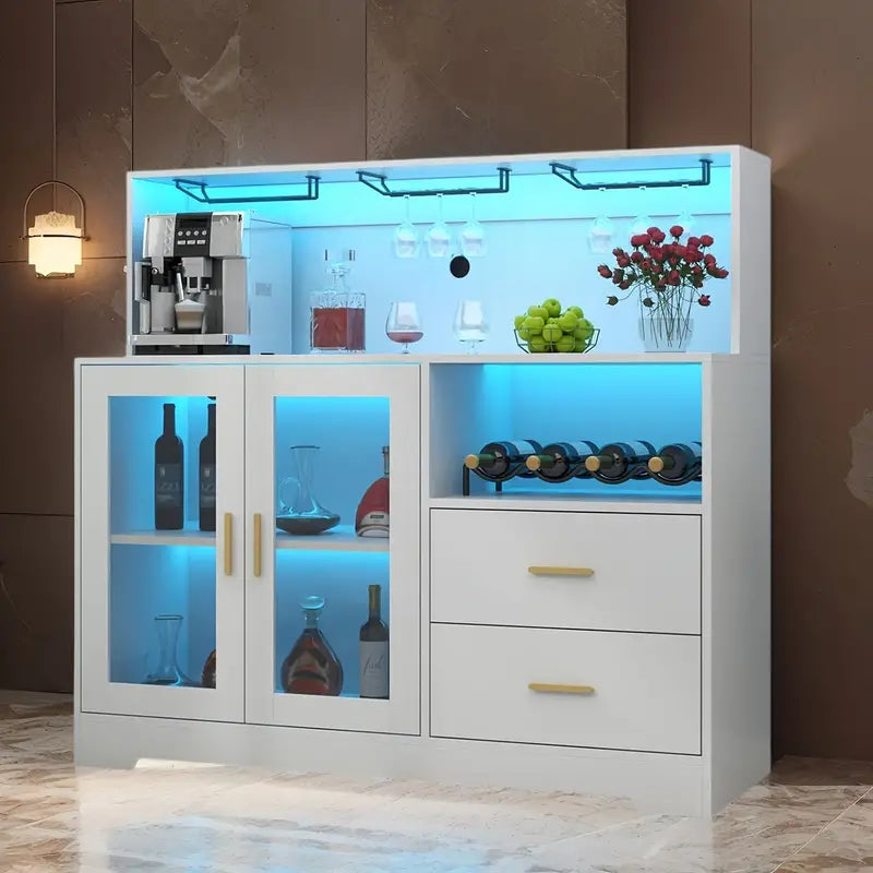 Wine Bar Cabinet With LED Light