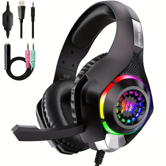 Noise-Cancelling Over-Ear Headphones with LED Lights