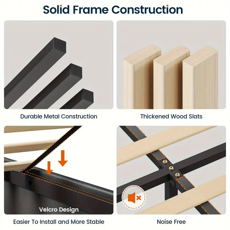 Full Size LED Mirror Bed Frame