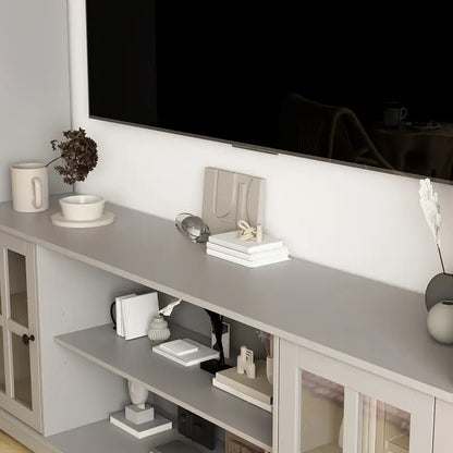 70" White Modern Multifunctional Entertainment Center