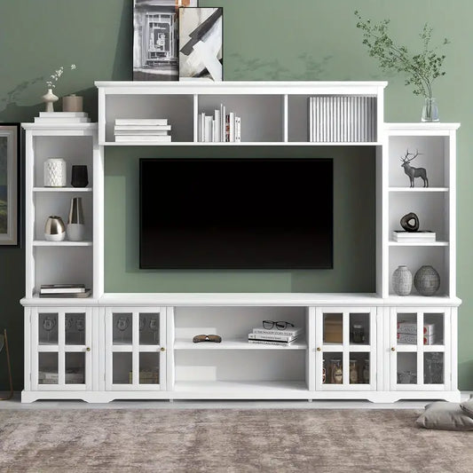 70" White Modern Multifunctional Entertainment Center