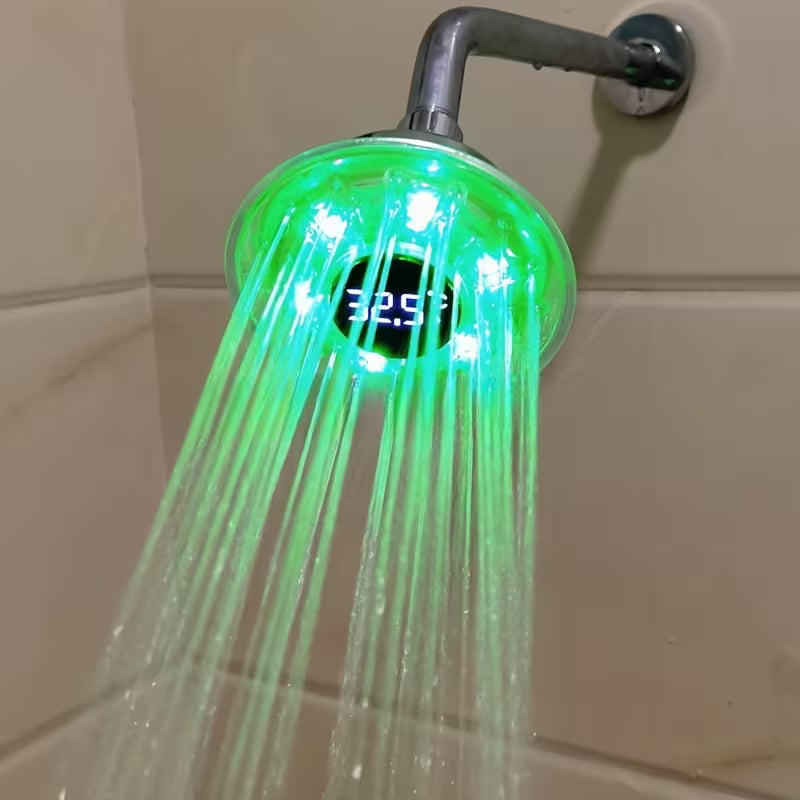 LED Light-Up Shower Head With Temperature Display