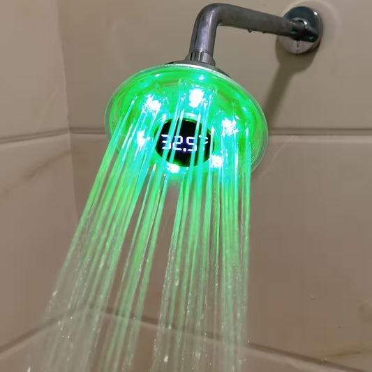 LED Light-Up Shower Head With Temperature Display