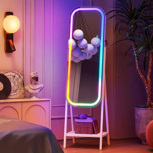 Jewelry & Makeup Cabinet with LED Mirror