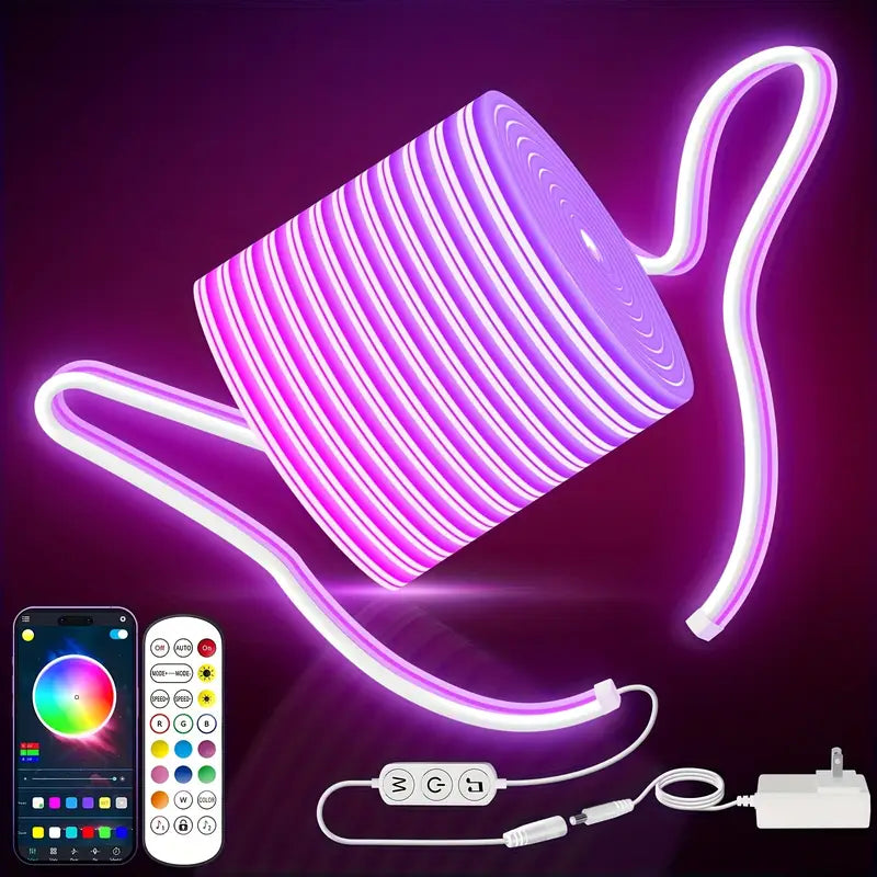 16.4ft RGB LED Rope Lights, App/Remote Control, Music Sync Color Changing Rope Light