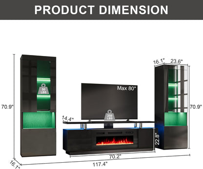 Entertainment Center with Fireplace and Bookcases