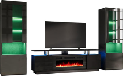 Entertainment Center with Fireplace and Bookcases