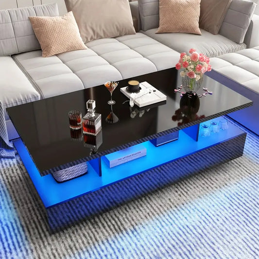 Black LED High Glossy Coffee Table