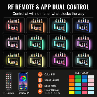 LED Lighted Liquor Bottle Display Shelf