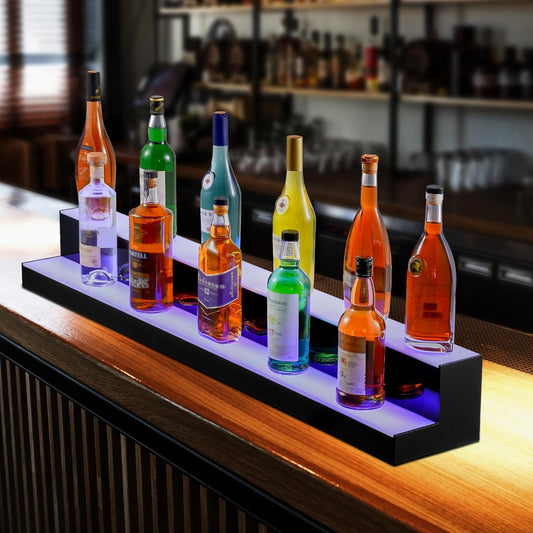LED Lighted Liquor Bottle Display, 2 Tiers 48 Inch
