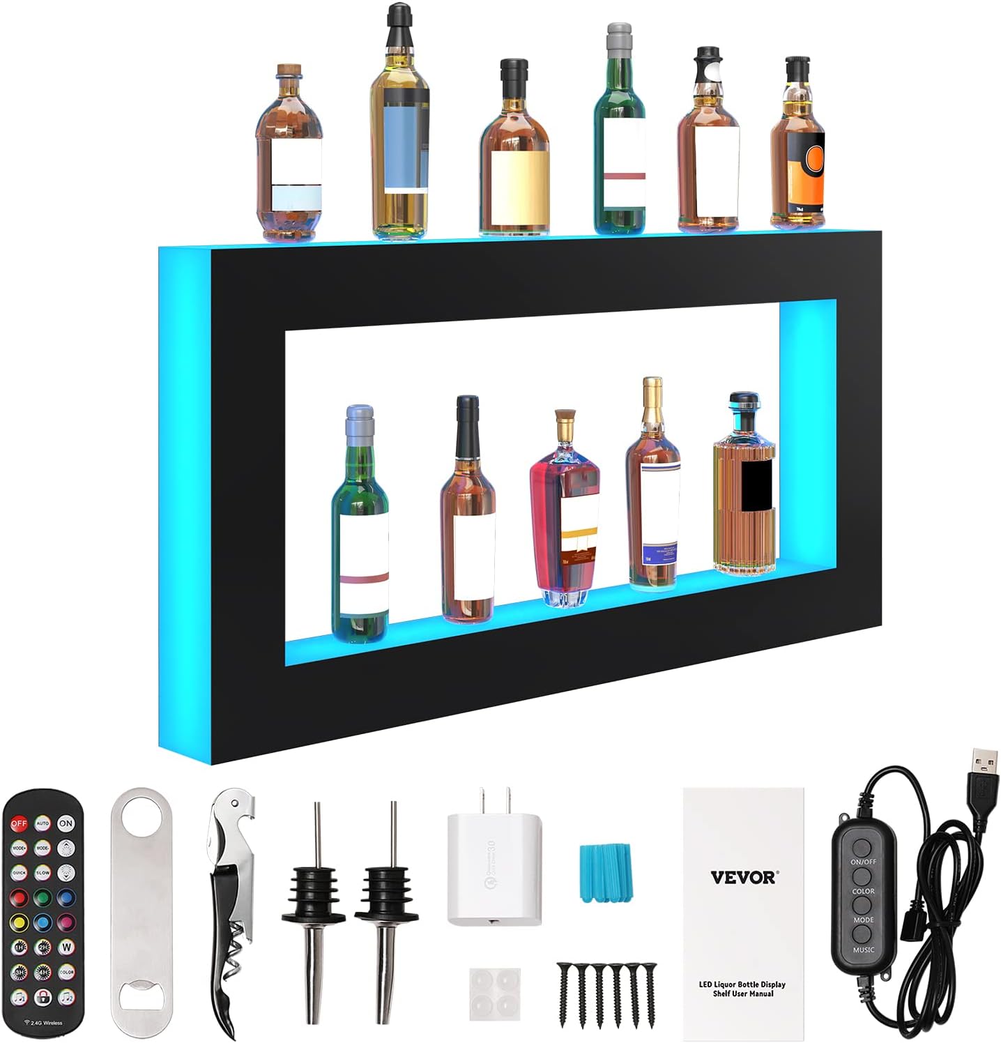 LED Lighted Liquor Bottle Display Shelf