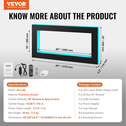 LED Lighted Liquor Bottle Display Shelf