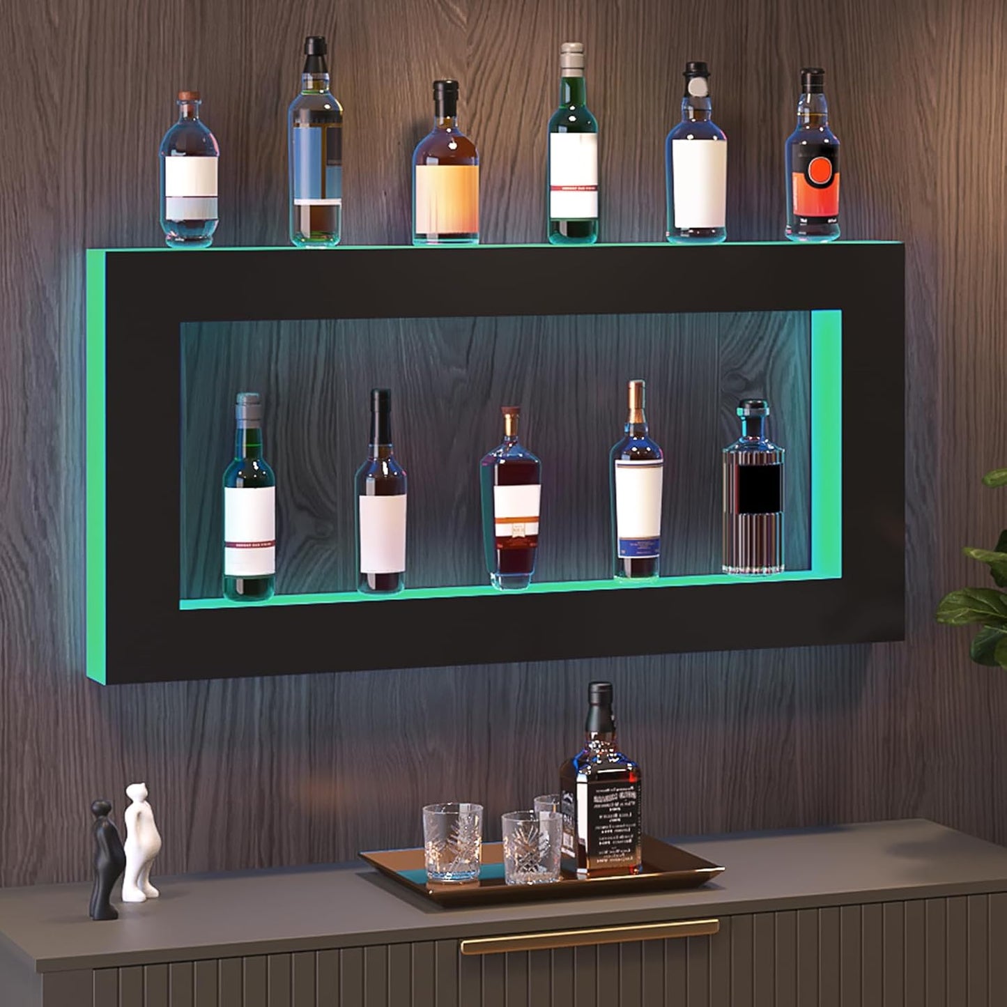 LED Lighted Liquor Bottle Display Shelf