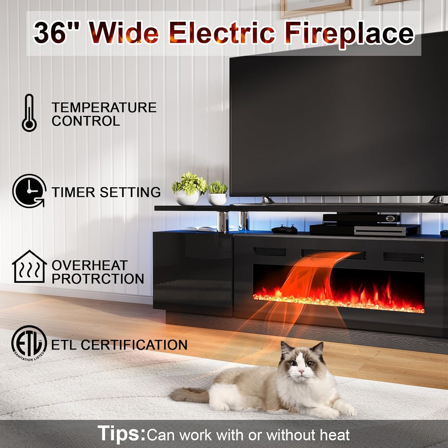 Entertainment Center with Fireplace and Bookcases