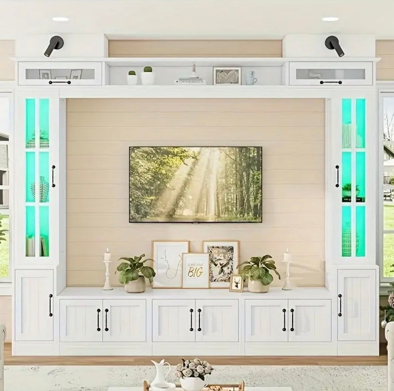 98” Entertainment Center With LED lighting