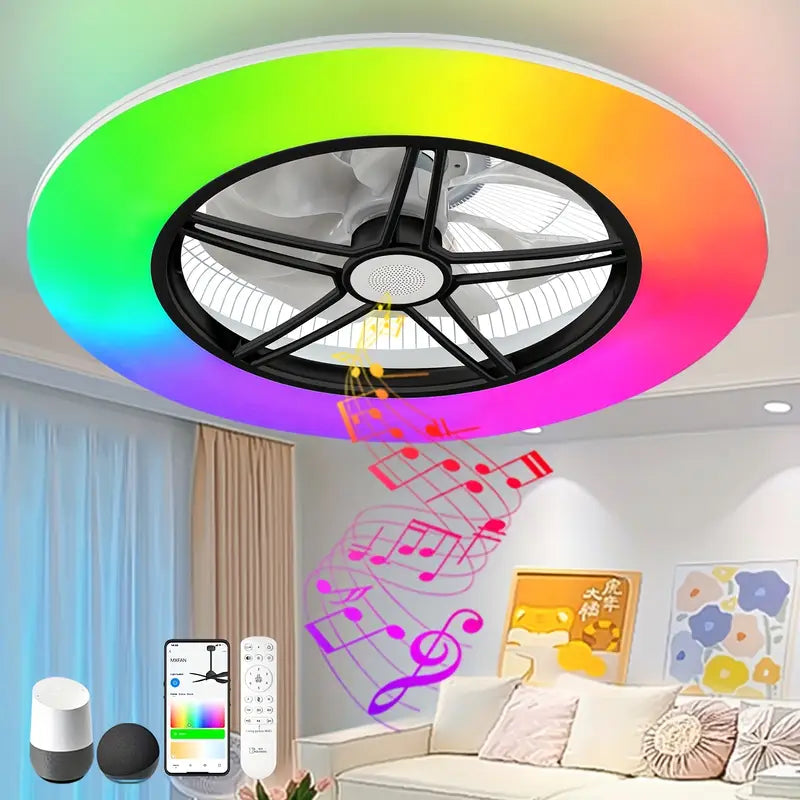 Smart Ceiling Fan with Alexa/Google Assistant & RGB Lights