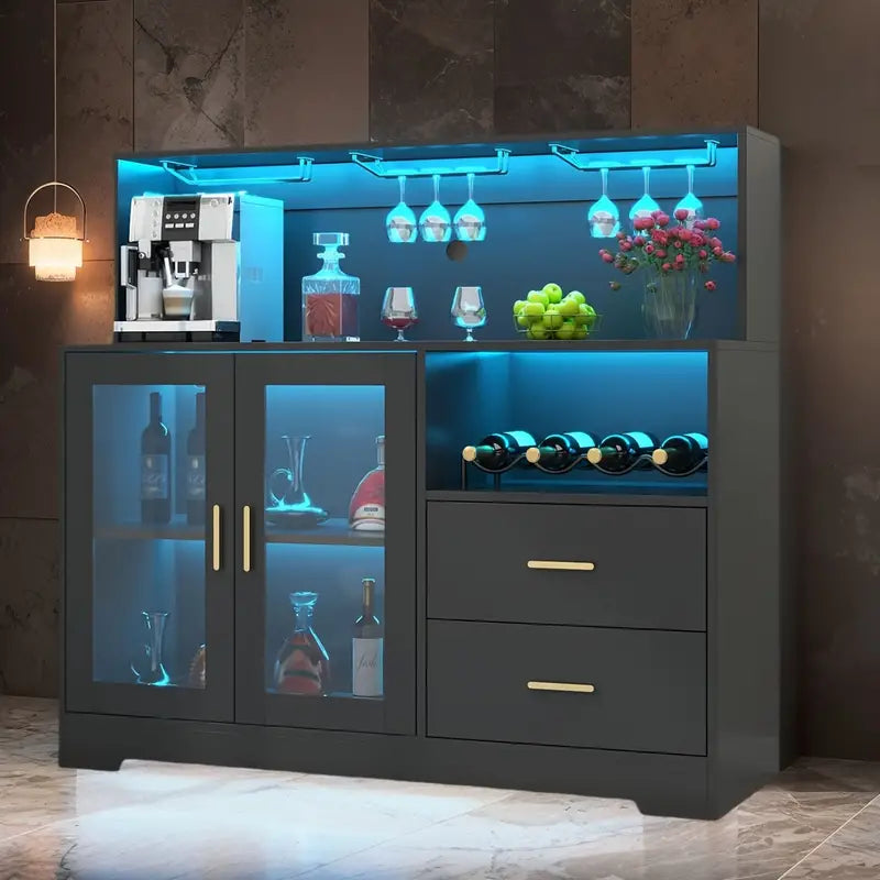 Wine Bar Cabinet With LED Light