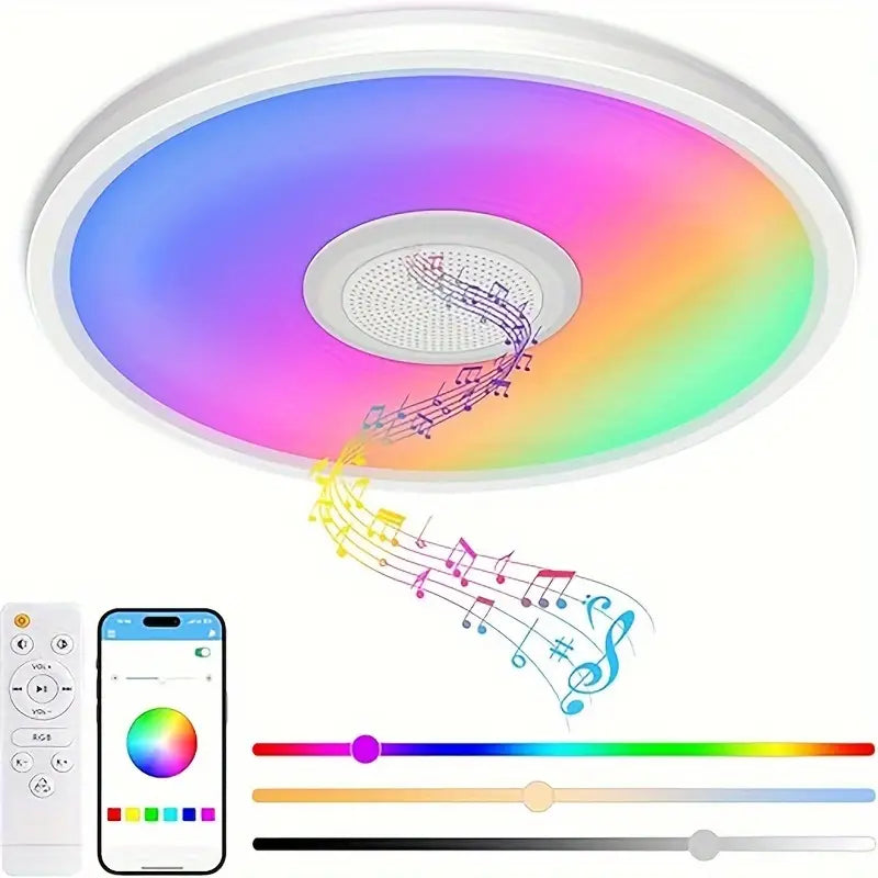 12-Inch Smart Light, Dimmable 3000K-6500K, with Smartphone And Remote Control, Color Changing LED Light Fixture