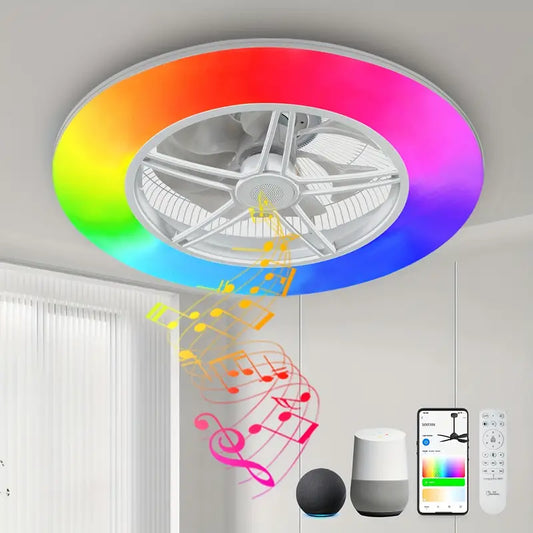 Smart Ceiling Fan with Alexa/Google Assistant & RGB Lights
