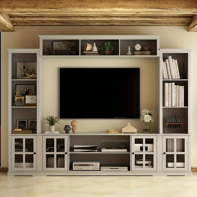 70" White Modern Multifunctional Entertainment Center