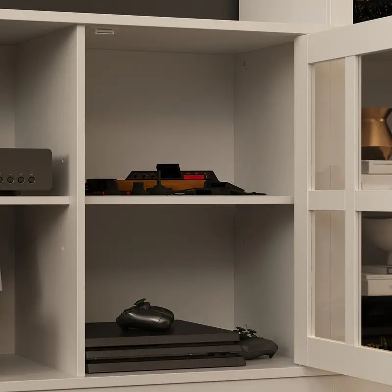 70" White Modern Multifunctional Entertainment Center