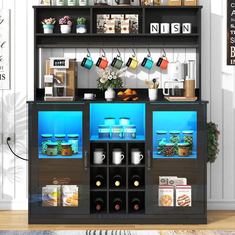 47" LED Coffee Bar with Power Outlet,